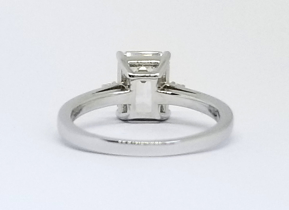 1.75 ct Emerald Cut with Side Accents Engagement Ring – First