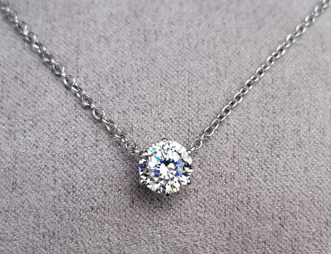 1 ct Round Solitaire Necklace