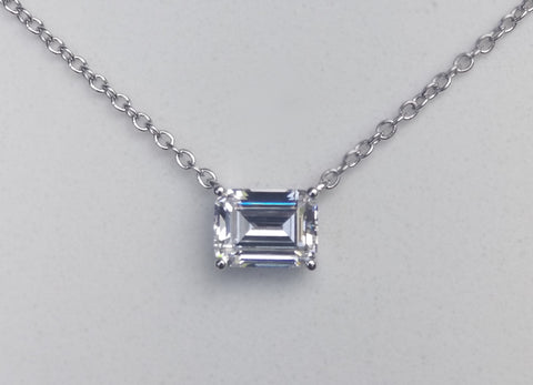 1.75 ct Emerald Cut Solitaire Necklace