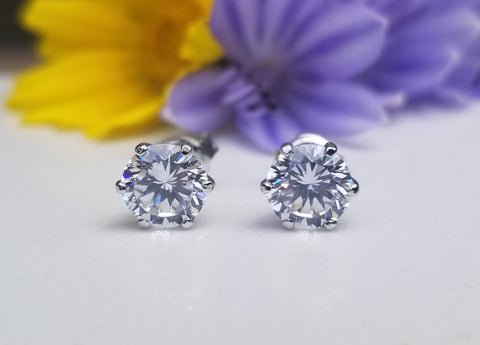 1 ct Round 4-Prongs Solitaire Stud Earrings