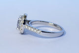 1.61 ct Square Halo Ring with Side Stones