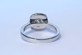 1.61 ct Square Halo Ring with Side Stones