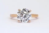 2.75 ct 4-Prong Solitaire Ring, Rose Gold Vermeil