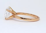 2.75 ct 4-Prong Solitaire Ring, Rose Gold Vermeil