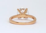 2.75 ct 4-Prong Solitaire Ring, Rose Gold Vermeil