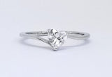 Modern Tension Set Solitaire Heart Cut Engagement Ring