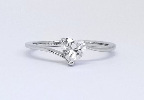 Modern Tension Set Solitaire Heart Cut Engagement Ring