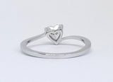 Modern Tension Set Solitaire Heart Cut Engagement Ring