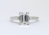 1.75 ct Emerald Cut with Side Accents Engagement Ring