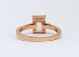 1.75 ct Emerald Cut with Side Accents Engagement Ring, Rose Gold Vermeil
