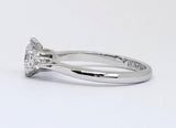 0.90 ct Three Stone Accented Round Cut Engagement Ring