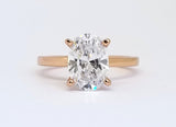 2.25 ct Oval Cut Solitaire Engagement Ring, Rose Gold Vermeil