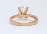 2.25 ct Oval Cut Solitaire Engagement Ring, Rose Gold Vermeil