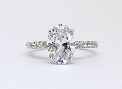 2.25 ct Oval Cut Accented Engagement Ring