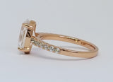 2.25 ct Oval Cut Accented Engagement Ring, Rose Gold Vermeil