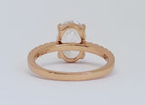 2.25 ct Oval Cut Accented Engagement Ring, Rose Gold Vermeil