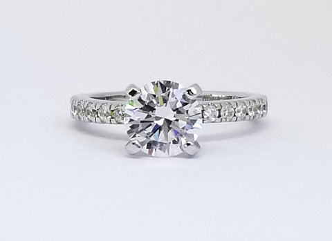 1 ct Round Accented Solitaire Engagement Ring