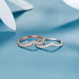 2.5mm Chevron Stackable Ring, Rose Gold Vermeil